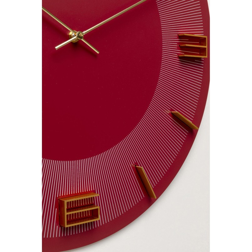 Horloge mural Leonardo rouge/or Ø49cm