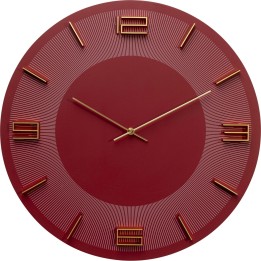 Horloge mural Leonardo rouge/or Ø49cm