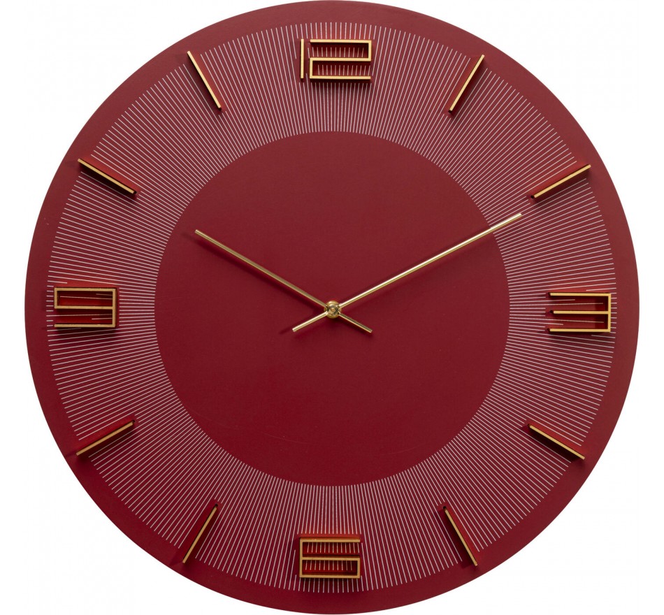 Horloge murale Leonardo rouge Kare Design