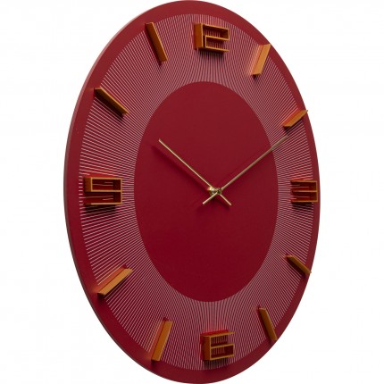 Horloge murale Leonardo rouge Kare Design