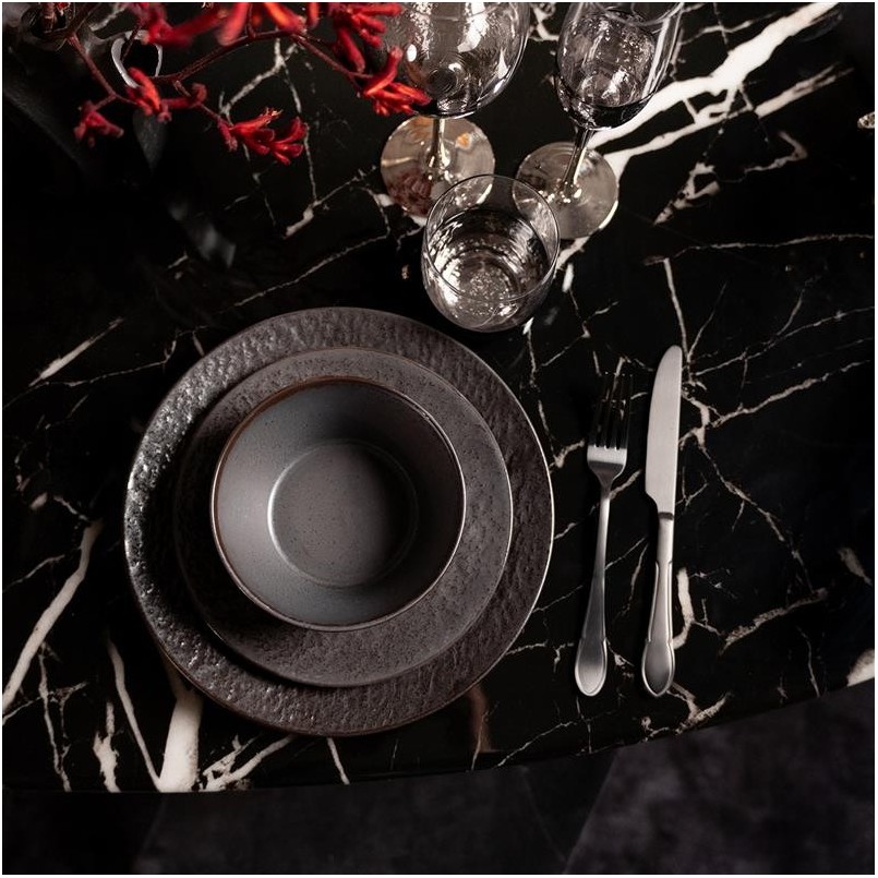 Black stoneware bowls set of 4 - Cosmos - Kare Design