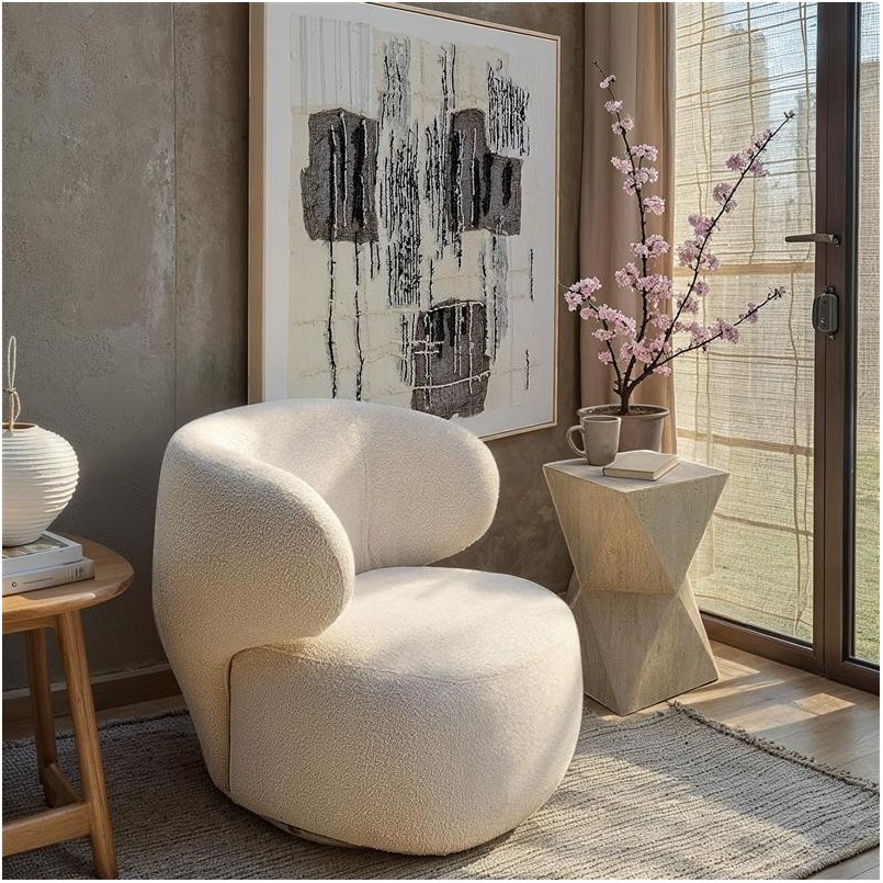 Table d'appoint en marbre minéral - Travertino - Kare Design