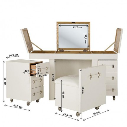 Make-up station Diva croco white Kare Design