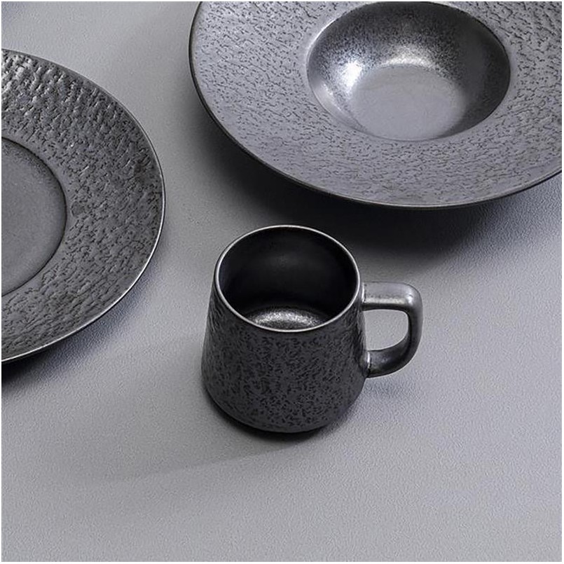 Zwarte steengoed mokken - Kosmos - Kare Design