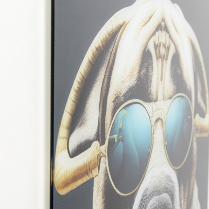 Glass Picture dog sunglasses 60x80cm Kare Design