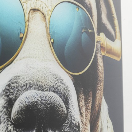 Wandfoto zonnebril hond 60x80cm Kare Design