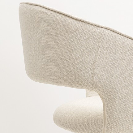 Swivel chair with armrests Gina beige Kare Design