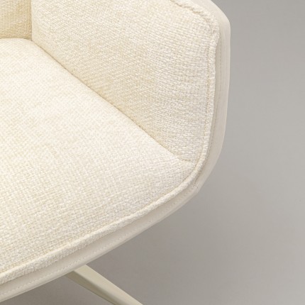 Swivel chair with armrests Hilla cream Kare Design