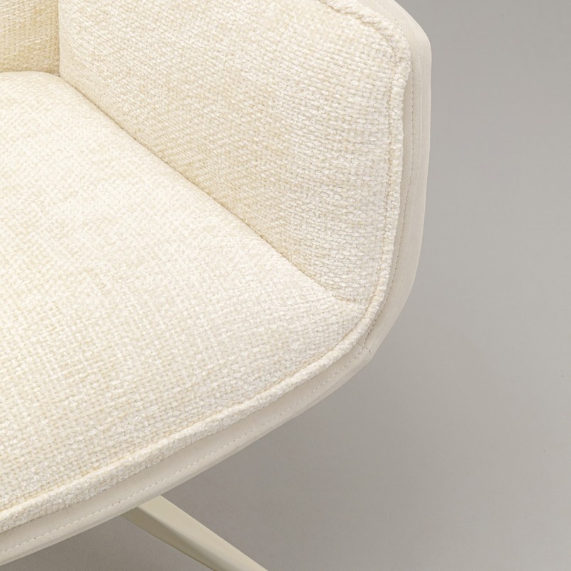 Chaise avec accoudoirs pivotante crème - Hilla - Kare Design