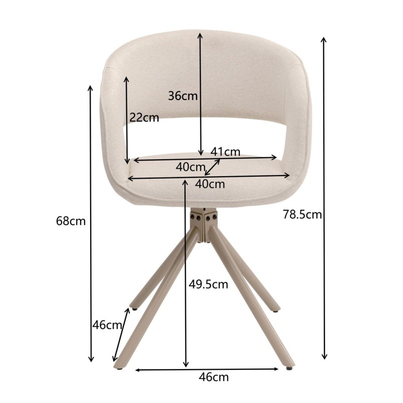 Chaise avec accoudoirs pivotante beige - Gina - Kare Design