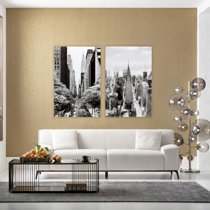 Salontafel van zwart staal en glas - Wire Double - Kare Design