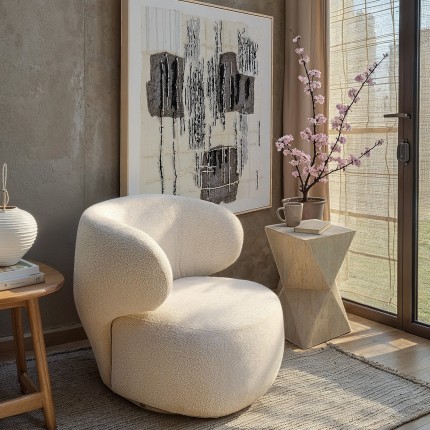 Swivel Armchair Elite cream Kare Design