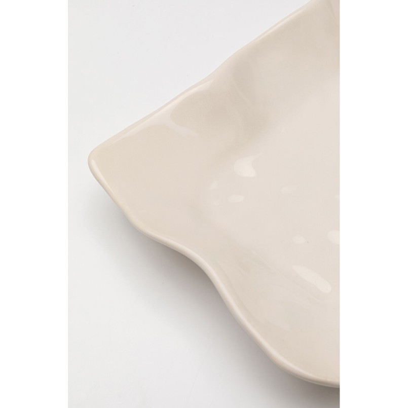 Plat en grès crème - Organic - Kare Design