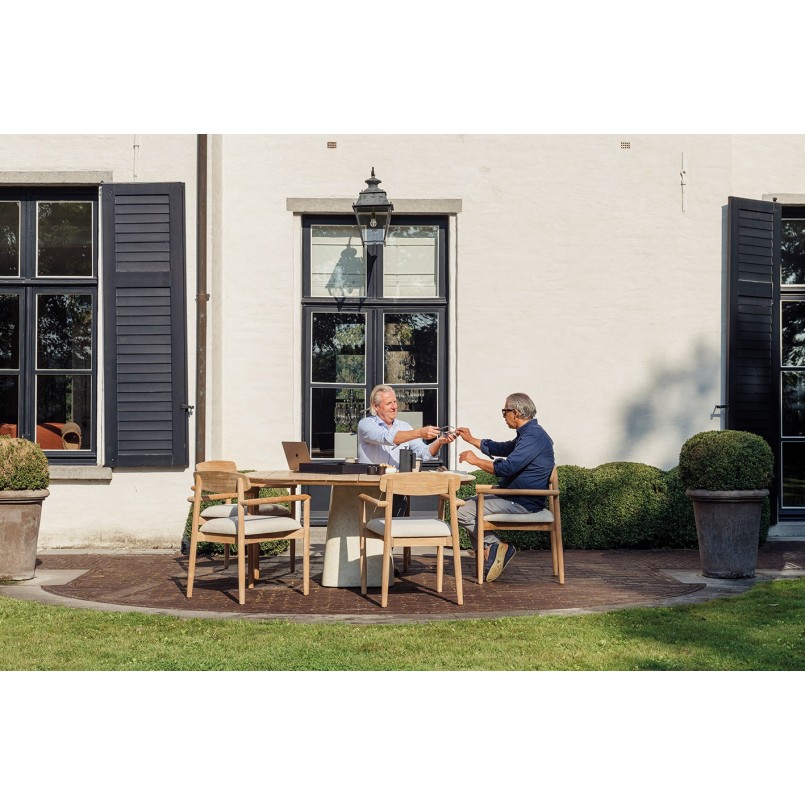 Chaise de jardin avec accoudoirs en teck - Leandro - Gescova
