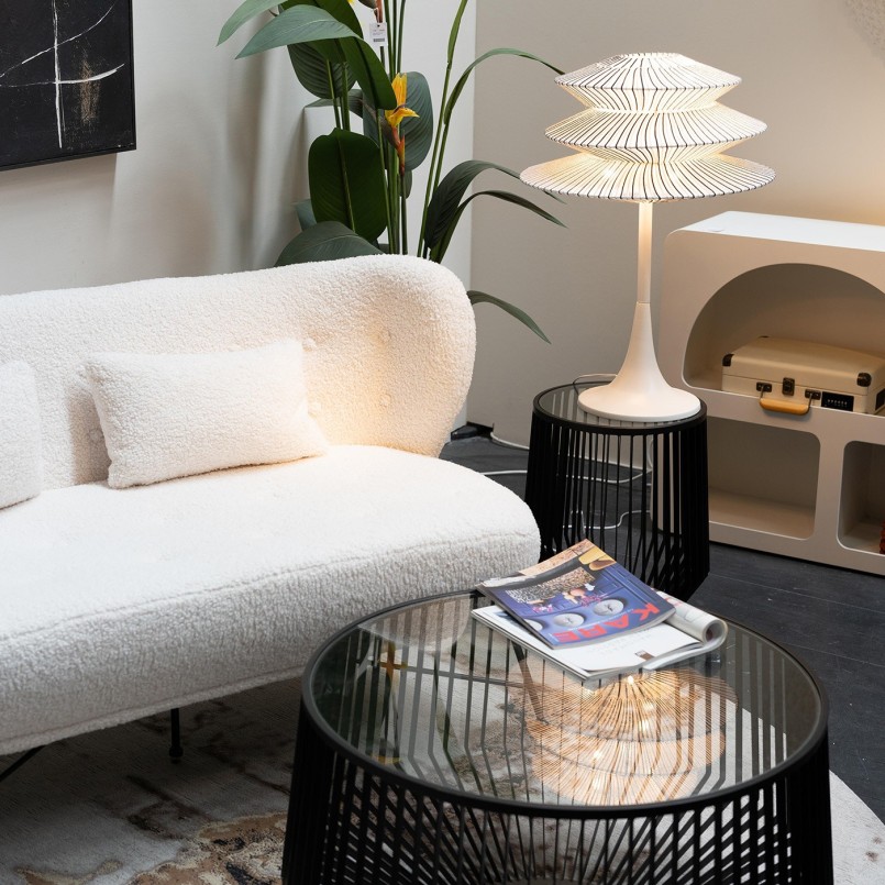 Table basse en verre et acier noir - Corinne - Kare Design