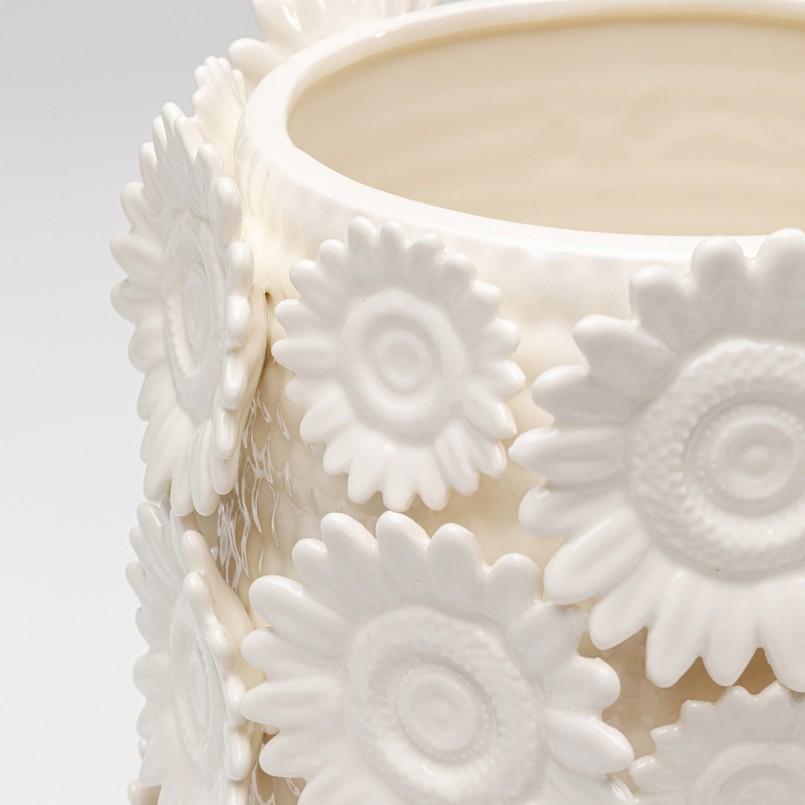 Witte porseleinen zonnebloemvaas - Kare Design