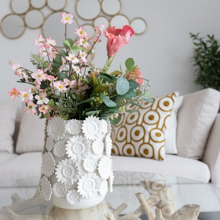 Vaas zonnebloemen wit Kare Design