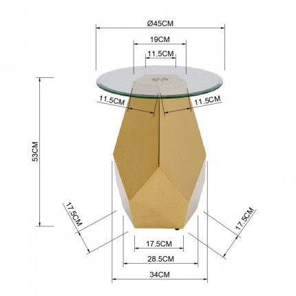 Bijzettafel Ricchezza Ø45cm goud Kare Design