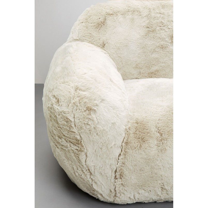 Fauteuil in crème imitatiebont - Mika - Kare Design