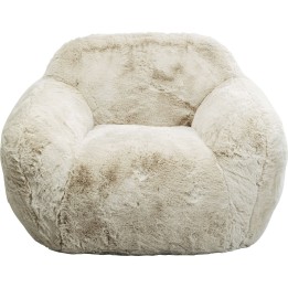 Cream faux fur armchair - Mika - Kare Design