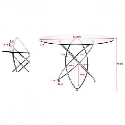 Table Molekular 120cm effet marbre noir Kare Design