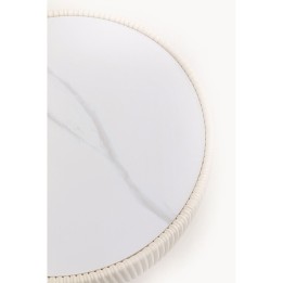 Table d'appoint en céramique et simili beige - Endless - Kare Design