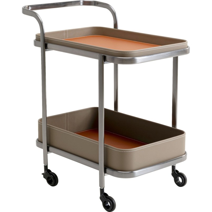 Desserte en acier et simili cuir - Tango - Kare Design