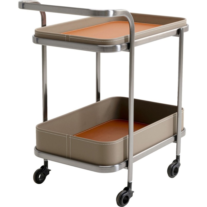 Desserte en acier et simili cuir - Tango - Kare Design