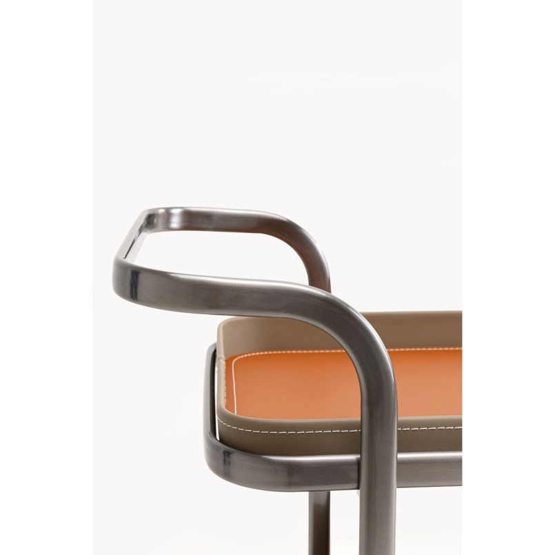 Desserte en acier et simili cuir - Tango - Kare Design