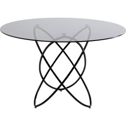 Table en verre fumé et acier noir - Molekular - Kare Design