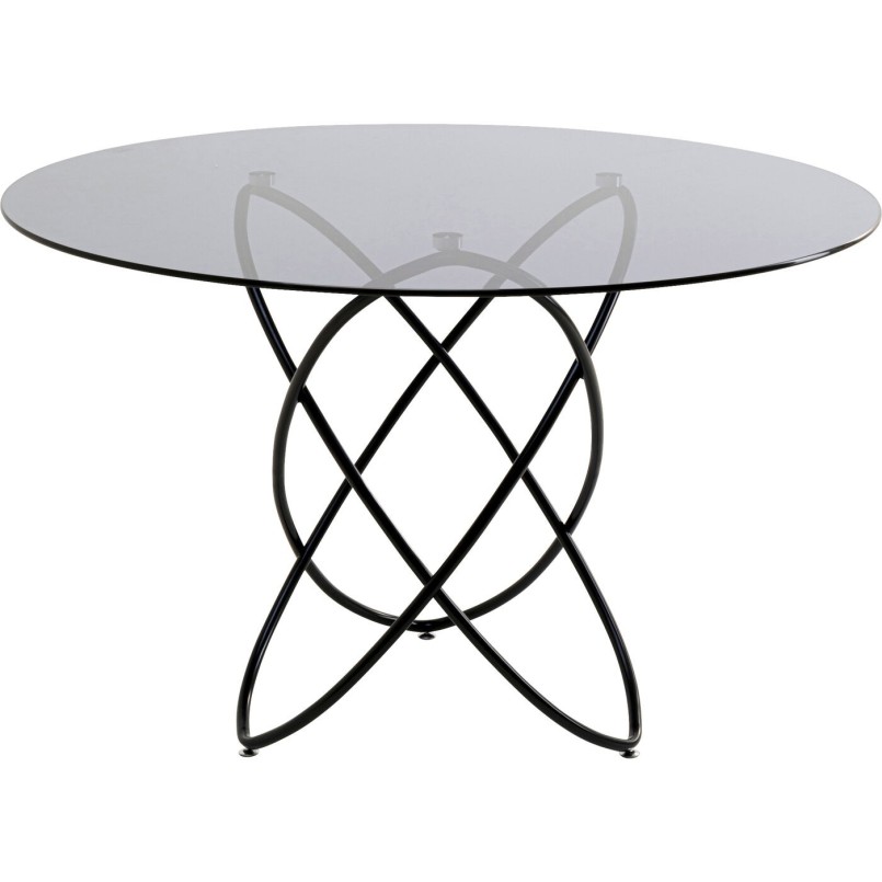 Table en verre fumé et acier noir - Molekular - Kare Design