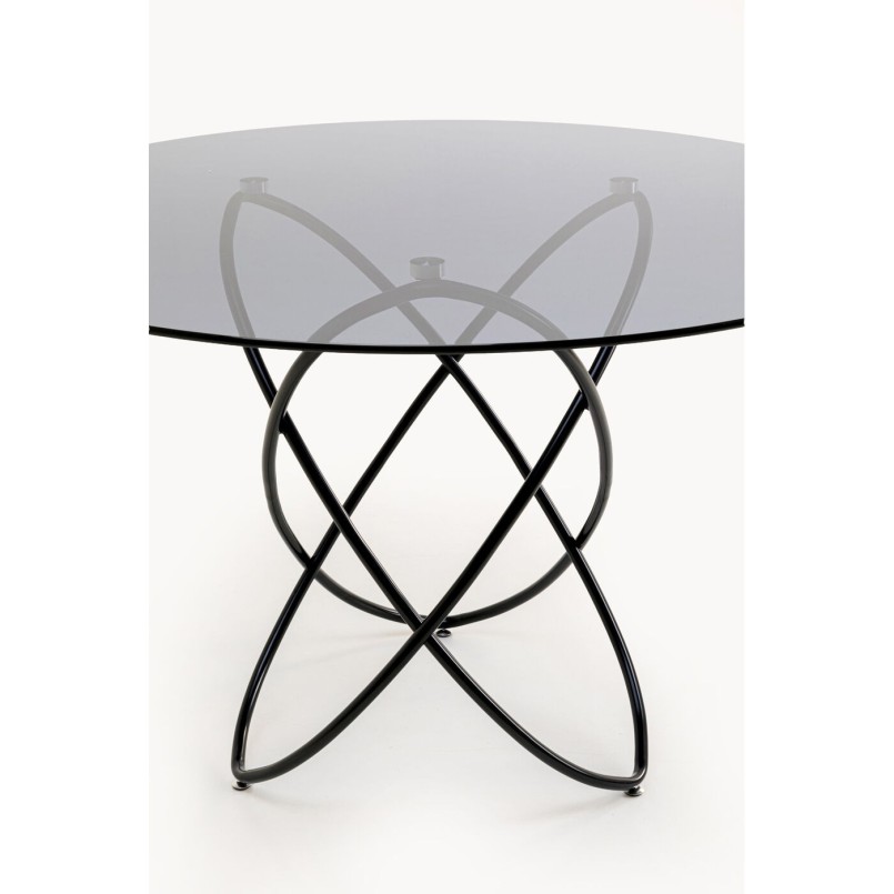 Table en verre fumé et acier noir - Molekular - Kare Design