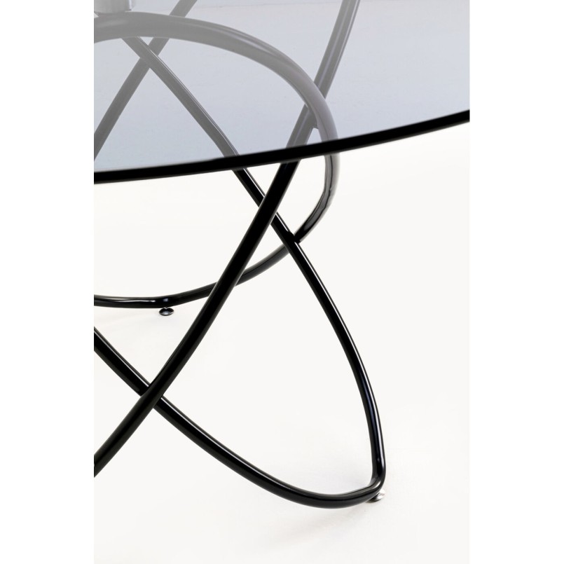 Table en verre fumé et acier noir - Molekular - Kare Design