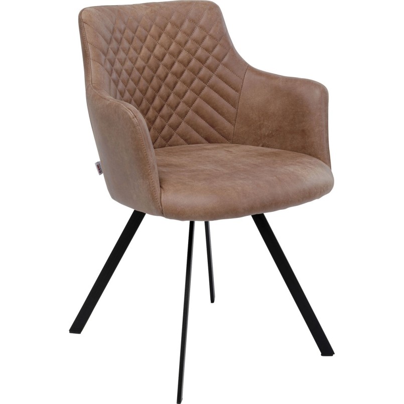 Stoel met bruine draaiarmen - Coco - Kare Design