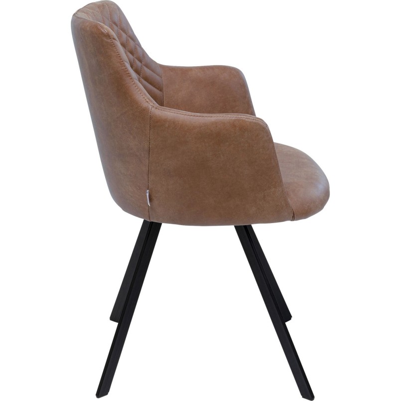 Stoel met bruine draaiarmen - Coco - Kare Design