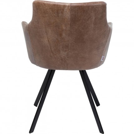 Swivel chair with armrests Coco brown Kare Design