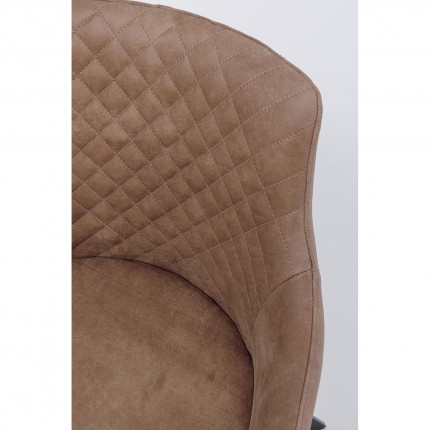 Chaise avec accoudoirs pivotante Coco marron Kare Design