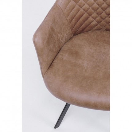 Chaise avec accoudoirs pivotante Coco marron Kare Design