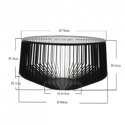 Coffee Table Corinne Ø80cm black Kare Design