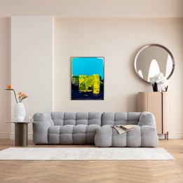 Tableau encadré abstrait bleu - High Gloss - Kare Design