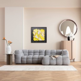 Framed Picture Abstract In Box 80x80cm yellow Kare Design