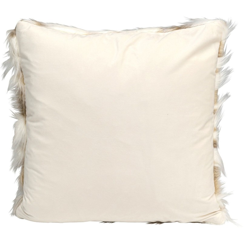 Coussin blanc et beige à poils longs - Shaky - Kare Design