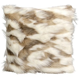 Coussin blanc et beige à poils longs - Shaky - Kare Design