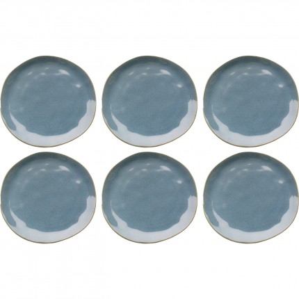 Assiettes Organic 20cm bleues set de 6 Kare Design