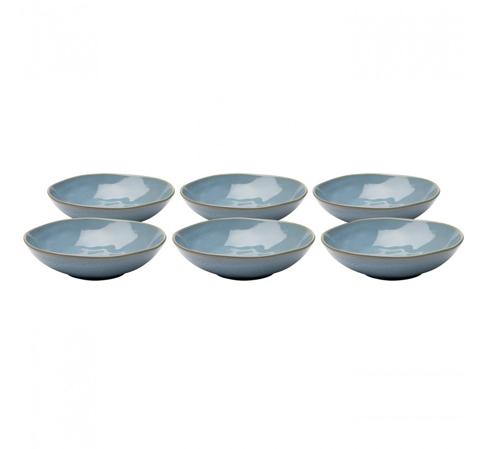Plate Deep Organic Ø22cm blue (6/Set) Kare Design