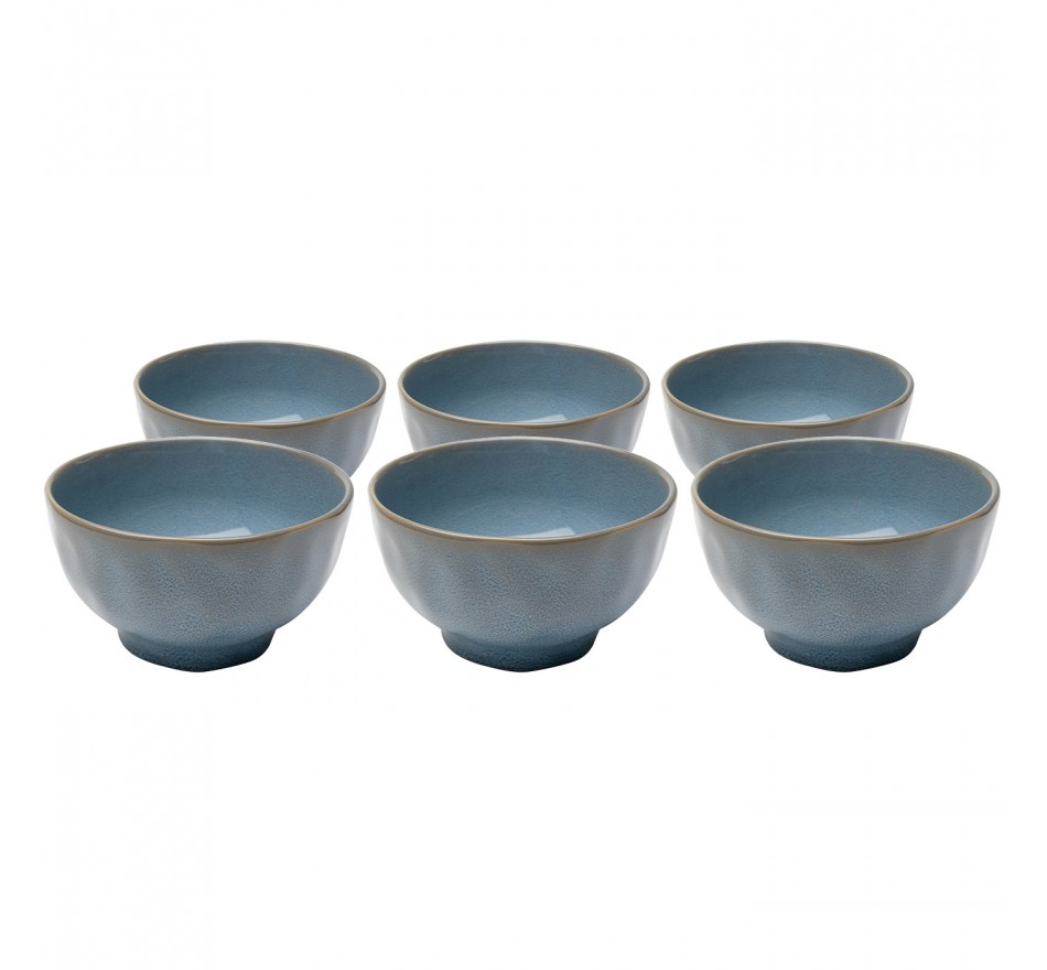 Bols Organic 15cm bleus set de 6 Kare Design