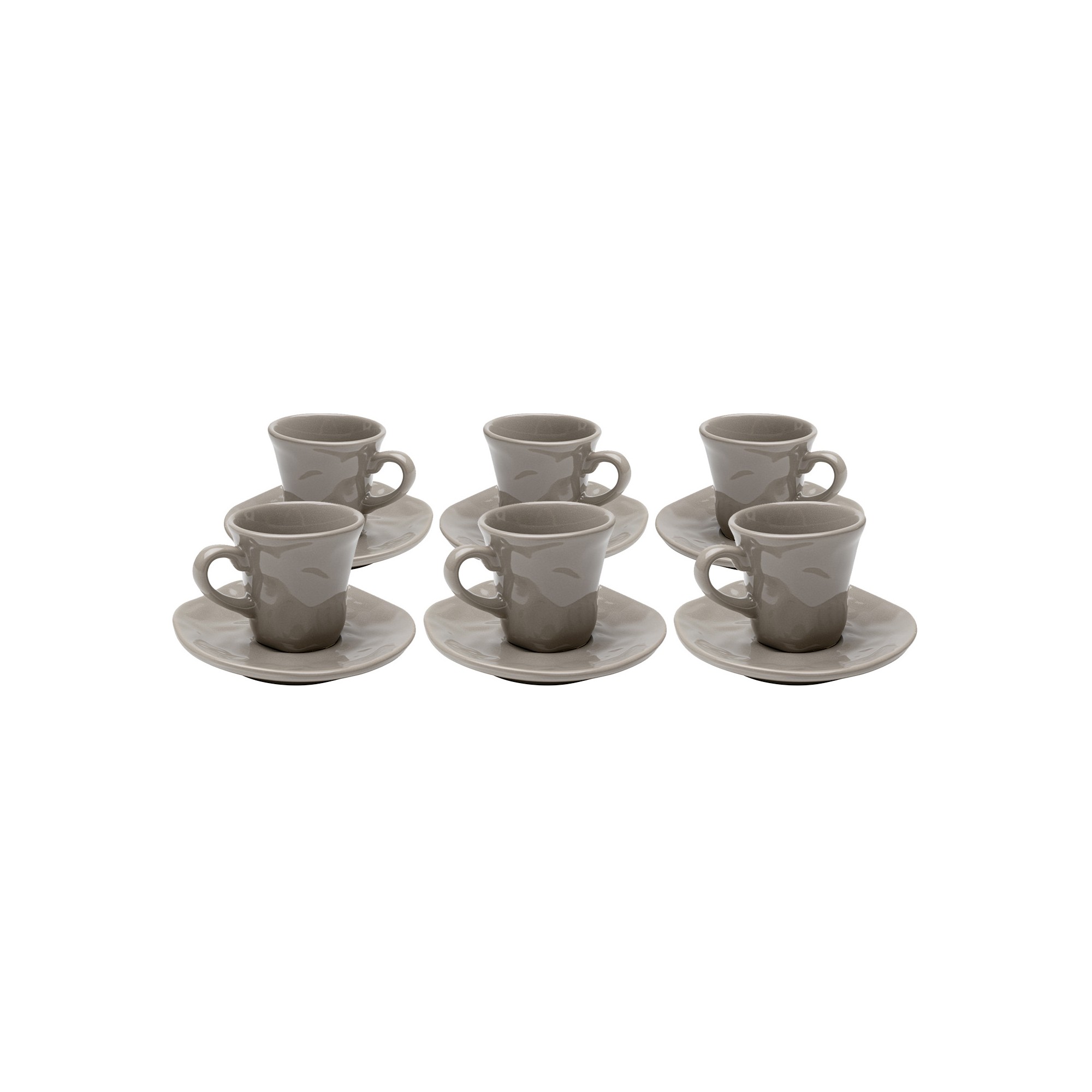 Tasses à espresso Organic taupe set de 6 Kare Design