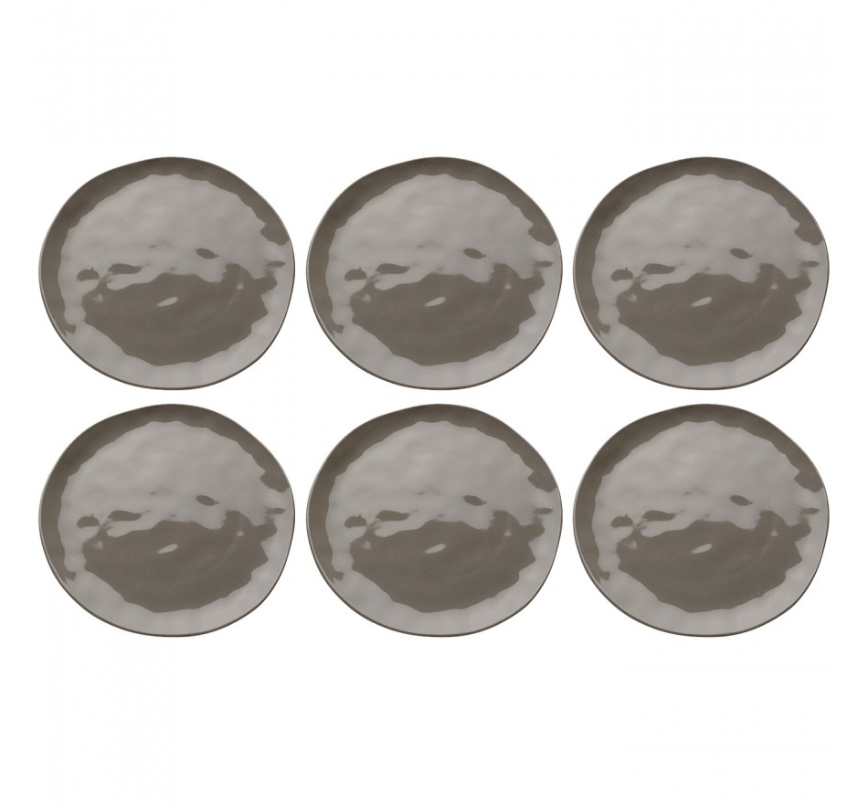 Plate Organic Ø20cm taupe (6/Set) Kare Design