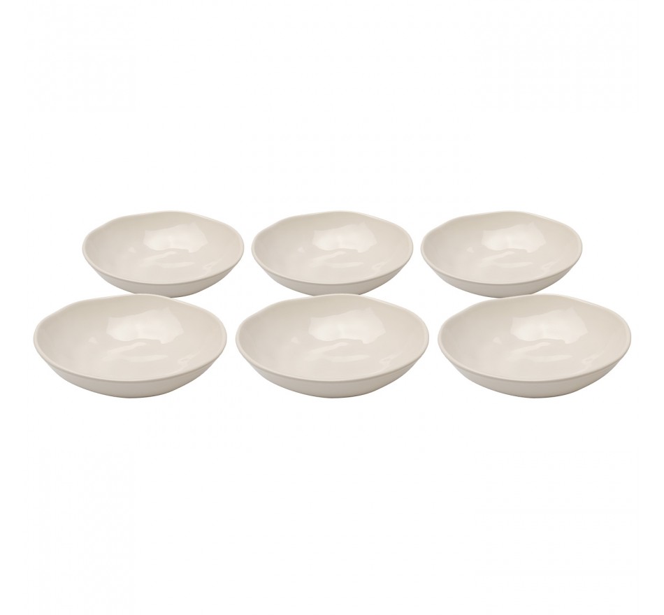 Plate Deep Organic Ø22cm cream (6/Set) Kare Design