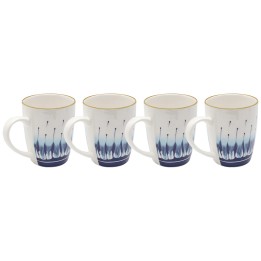 Mugs en grès blanc et bleu - Dalia - Kare Design